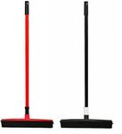 2X Rubber Broom for Pet Dog Cat Hair Sweeper Squeegee Windows Car Long Handle (Black+Red)