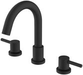 GAOMON Two Handles Widespread 8 inch Bathroom Faucet 3 Hole, Matte Black Faucets 360°Swivel Spout Modern Sink Basin Faucets Black