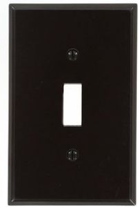 Leviton 80501 1-Gang Toggle Device Switch Wallplate, Midway Size, Brown