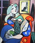 WOWDECOR Art Supplies Abstract Lady by Picasso DIY Paint by Numbers Kits 40 x 50cm with Painting Brushes Canvas (Picasso, No Frame)