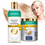 Blonder (100G) and Premium Cream Developer (250ml), Hair Highlights Blonder Powder 6% 20volume, Hair Bleaching Kit