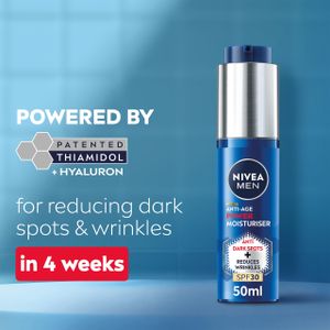 NIVEA MEN Anti-Age 2in1 Moisturiser 50ml – SPF 30, Thiamidol, Hyaluronic Acid