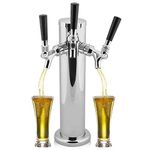 VBESTLIFE Beer dispenser system, stainless steel triple tap, 3 taps, barrel beer dispenser with 3 taps for bar/home