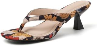 Tilocow Kitten Heels Flip Flops for Women Thong Low Heels Sandals Dressy
