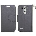 Black LG G3 Mini, G3 S, G3 Vigor Wallet Case 3 in 1 Leather Case Cover Pouches with Stand Function US Carrier AT&T, Sprint