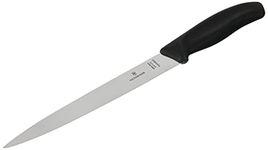 Victorinox Swiss Classic Filleting Knife Stainless Steel Sharp & Flexible Chef Knife, 20 cm Black, Swiss Made (6.8713.20B)