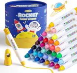 JUPITEARTH 36 Colors Tempera Paint Sticks, Washable Rocket Paint Sticks for Kids, Non-Toxic and Quick Drying