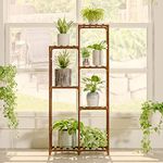 Bamworld Plant Stand Indoor Corner Plant Shelf Outdoor Wooden Flower Stands for Living Room Balcony and Garden (7 pots)