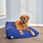 SleepyCat Original Extra Large Dog Bed | Soft Foam Filling | Water Resistant | Removable & Machine Washable Cover (Extra Large, Blue, 54x36 Inches)