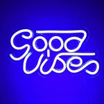 Party Propz Good Vibes Light for Wall - Blue Colour Neon Lights for Wall | Blue Neon Sign Board | Lights for Home Decoration | Neon Lights for Bedroom Decoration