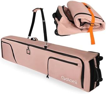 Goloni Ski Bag with Wheels,Padded Snowboard Bag for Air Travel,600D Waterproof Fabric,Foldable Snow Bag Fits 2 Pairs Skis Up to 175/190cm