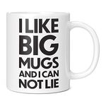 Mug Monster - I Like Big Mugs and I Cannot Lie Giant Mug, Extra Large Tea Cup - Ceramic Coffee Mug/Cup, Gift for Men or Women, Extra Large and Giant Mug Available, 20oz White Mug