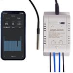 WiFi Temperature and Humidity Sensor, Switch Module Monitoring WiFi Controller Smart Home Remote Control 16A Via Tuya Alexa Google Home Power Measurement (TH16+DS18B20)