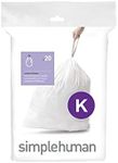 Simplehuman Code K 35-45L Custom Fit Bin Liners, White, CW0171