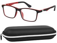 Kids Computer Glasses, Blue Light Blocking Filter-for Video Games, Tablets, Kindle Screen, Electronic Devices Protects Against Eyestrain for Boys and Girls-Black and Red Frame Case Included