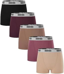 BAMBOO COOL Womens Bamboo Boxer Briefs Underwear Soft Stretch Boy Shorts Panties for Women, Multicoloured A-Dark(5-Pack), Medium