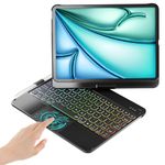 BABG iPad Air 11 inch Case with Keyboard(M2),360°Swivel,Touchpad Backlit Keyboard,Compatible with iPad Air 10.9 inch 5/4th Gen and iPad Pro 11" 4th/3rd/2nd/1st Gen(NOT for iPad Pro 11" M4 2024)-Black