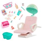 Glitter Girls – Glitter Girls Dolls – Spa Chair Playset – Hooded Hair Dryer, Foot Bath, Pretend Nail Polish – 14-Inch Doll Accessories – Toys for Kids Ages 3 & Up – GG Salon Chair