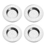 4Pcs Stainless Steel Kitchen Sink Strainer Small Hole Shower Plug Hair Trap for Sewers Drain Covers Bathtubs Laundry Washbasins Sink Stoppers Prevent Hair Food Residues Debris