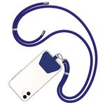 COCASES Crossbody Phone Lanyard Strap with Patch, Adjustable Nylon Neck Strap Necklace Phone Compatible with Most Smartphones (Blue)