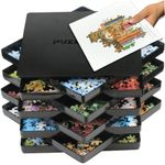 Puzzle Sorting Trays with Lid & Mover Card Sorter 9 x 9 Hold Up to 1500 Pieces Gift for Puzzle Lovers