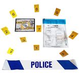 Kobe1 Police,Crime Scene Kit: Police Tape (6mx1),Evidence Bags (x2),Photo Evidence Frames(7cm x 4cm Folded) (Frames 1-10)