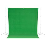 Westcott Wrinkle-Resistant Photography and Video Backdrop - Chroma-Key Green Screen (9' x 10') with Grommets and Pole Pocket for Easy Hanging. Includes Carry Case