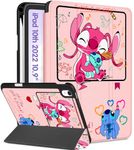 Petonist for iPad 10th Generation Case 10.9 Inch 2022 - Cute Girls Girly Women Teen Boys Design Cartoon Character 3Fold 10th Gen for iPad Case Funn Kawaii for iPad 10 Case Cover Funda, Stit Lover