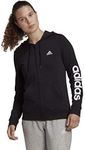 adidas,Womens,Linear French Terry Full-Zip Hoodie,Black/White,X-Small