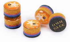 CRICAL Pool Cue Tips 6 Layers Rainbow Billiards Tip (Hardness SX/SS/S/M/MH/H) (Size 11mm/14mm) Pool Cue Tip - 5 Piece
