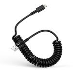 Coiled Lightning Cable, Apple Carplay Cable Lead, Retractable USB A to iPhone Charger Cable for Car Short Fast Charging Cord for iPhone14 Pro Max/14 Pro/14/13 Pro Max/13 Pro/13/12 Pro/ 11/Xs/XR/8/iPad