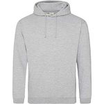 Just Hoods Men's College White Hoodie, Arctic White, XS - Grey - Medium