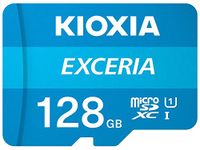 KIOXIA 128GB EXCERIA MicroSD Memory Card U1 Class 10 100MB/s Max Read Speed, Full HD Video Recording, Blue