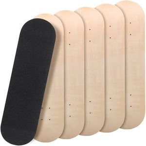 Meooeck Blank Skateboard Decks for Art Painting 28 x 8 Inches, Wood Skateboard Replacement 7 Layer Maple Double Tail Plain Skate Board with Sandpaper for Home Decor