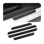 XINLIYA 4PCS Car Door Threshold Protection Stickers, Auto Self-Adhesive Scratch Resistant Door Entry Guard Scuff Edge Dust Shield Scuff Plate Covers, Universal for Vehicles, SUV, Truck（Black/Large）