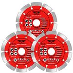 3 x TopsTools TTDS125_3 125mm (5") x 10mm x 22.23mm Bore Segmented Diamond Angle Grinder Circular Saw Blades Compatible with Bosch Dewalt Makita Milwaukee and Many Others