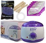 Wax Warmer, Hair Removal Waxing Kit, Electric Pot Heater Melts with Accessories. Painless Rapid Waxing of Face, Body, Bikini Area, Total Home Waxing Solutions for Men & Women by Vaxy (Lavender)