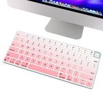 YongMai Silicone Keyboard Cover for 2021 New Model A2449 iMac Magic Keyboard with Touch ID with Numeric Keypad, Washable Dustproof iMac Magic Keyboard Skins Magic Keyboard Covers (Pink)