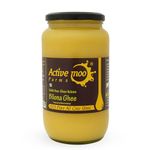 Active Moo Farm's Bilona Cow Ghee | A2 Cow Ghee | Bilona Method Hand Churned | Cruelty Free| Sudh/Shudh Ghee | Natural & Healthy | Lab Tested | Chef's First Choice | Traditional Cultured Ghee - 1000ml