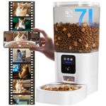 Automatic Cat Feeder with Camera: Automatic Cat Food Dispenser for Large Breed 5G WiFi with Night Vision, Removable for Easy Cleaning, 7L