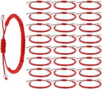 Yolev 24 Piezas Pulsera Roja de Cuerda Pulsera de Amuleto de Protección de Cuerda Roja Pulseras de la Amistad Hecha a Mano Nudo Kabbalah Lucky Pulsera Roja 7 Nudos Mal de Ojo para Mujer Hombre