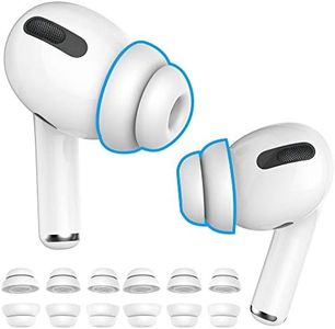 Delidigi 3 Pairs Double Flange Replacement Tips Silicone Earbuds Earplug Accessories Compatible with AirPods Pro 2019 S/M/L Size(White)