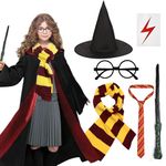 7 PCS Wizard Costume,Halloween Costume,Wizard Costume Accessories Set for Kids, Can Participate in Halloween, Fancy Dress, To Meet Your Role Play Needs,Enter the Magical World (125cm)