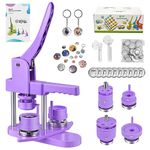 Badge Maker 32+58mm 200 Sets Button Maker Machine, DIY Pin Badge Making Kit Badge Punch Press Machine with 10 Bottle Openers, 10 Key Rings, Moulds and Circle Paper Cutter Plastic KEYSAFER