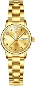 OLEVS Gold Watches for Women Self Winding Automatic Luxury Womens Watch Waterproof Mechanical Dress Silver Ladies Watches for Small Wrists Elegant Casual Women's Wrist Watch Reloj para Mujer
