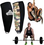 Bear Grips Deadlift Shin Guards - Gym Equipment Rope Climbing Shin Guard for Men and Women - Injury Prevention Calf Support Shin Guard Sleeves for Ultimate Shin Protection (Green Camo, Small)