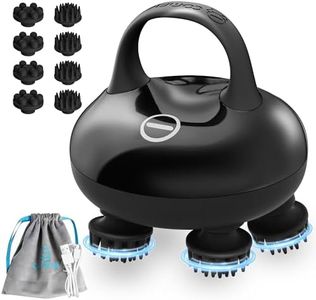 COMFIER Head Massager,Scalp Massage Hair Growth with 3 kneading Modes,Waterproof Body Massager for Stress Relief, Cat Massage(Black)