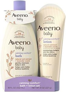 Aveeno Baby Calming Comfort Bath & Lotion Set, Nighttime Baby Skin Care Products with Natural Oat, Lavender & Vanilla Scents, Paraben-, Phthalate- & Phenoxyethanol-Free, 2 Items