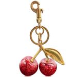 EIOYUMY Cherry Keychain Bag Pendant, Cherry Bag Charm for Women, Shiny Resin & Metal Accessories for Purses and Bags, Red, Large