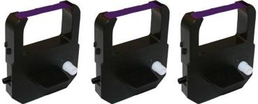 Time Clock Ribbon for Lathem 100E, 900E, 1000E, 1500E, 1600E, 5000EP, 7000E, 7500E, LT5000 (Purple, 3 Pack)